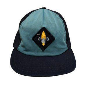VTG CUB SCOUTS OF AMERICA HAT CAP SNAPBACK ADJUSTABLE MADE IN USA NAVY BLUE BOYS